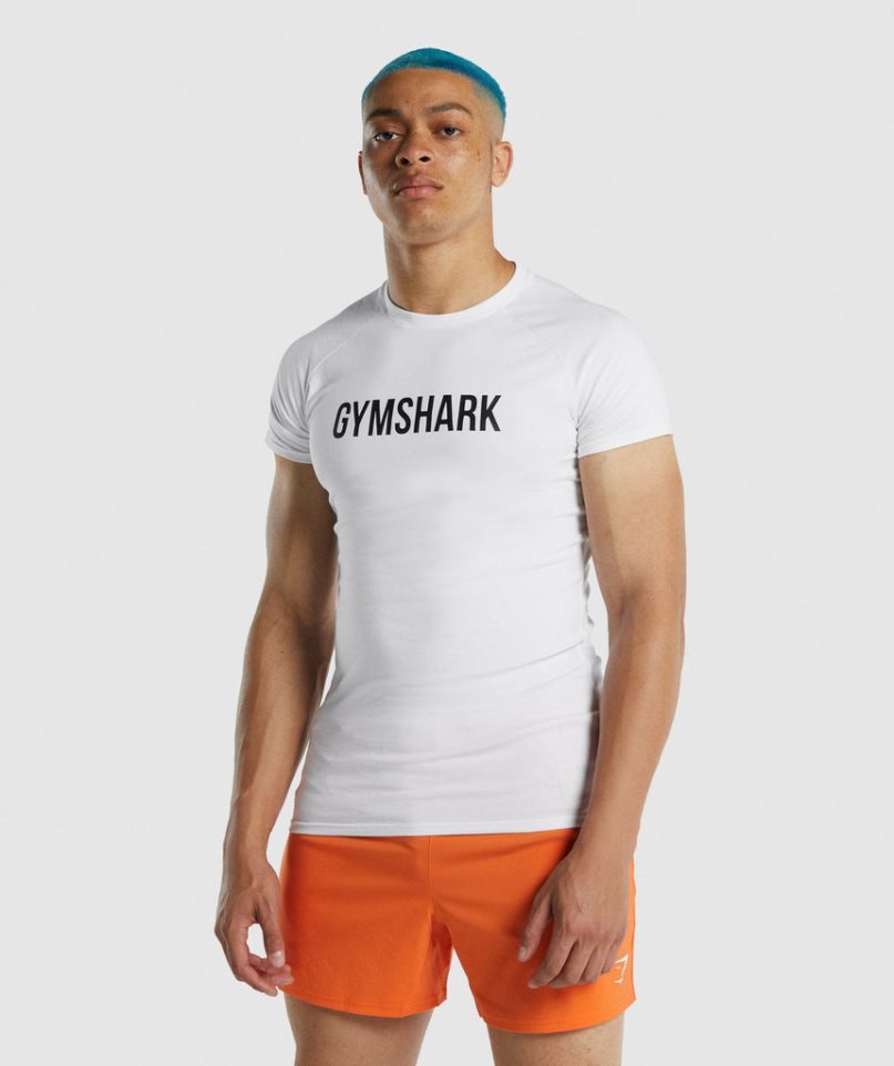 Koszulki Gymshark Apollo Męskie Białe | PL 153AJB